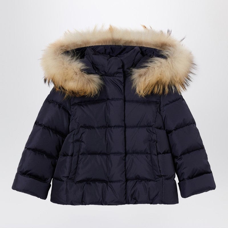 Coats &amp; Jackets Il Gufo - Blue nylon hooded down jacket - 4 Y Brand