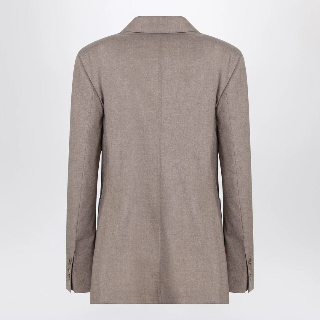 Max Mara - Double-breasted cashmere jacket in dove color Brand Coats &amp; Jackets 38  IT