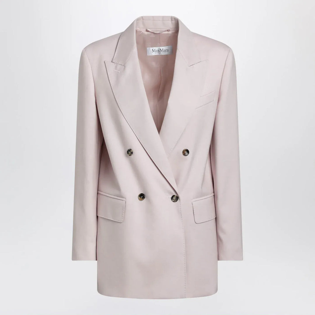 Max Mara - Dusty beige double-breasted wool-blend jacket Brand Coats &amp; Jackets 40  IT