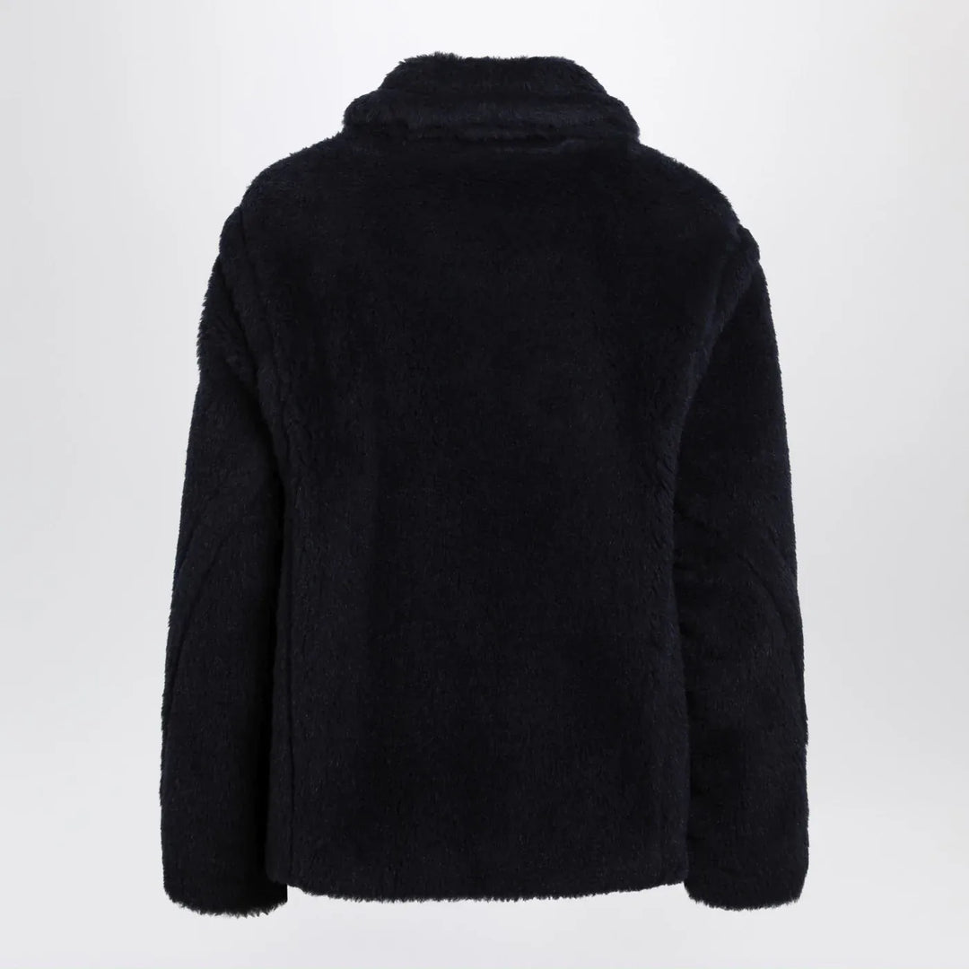 Max Mara - Navy faux-fur coat Brand Coats &amp; Jackets 40  IT