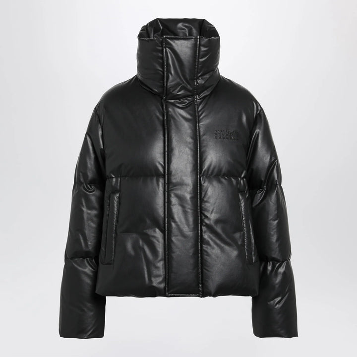 MM6 Maison Margiela - Short padded faux leather jacket in black Brand Coats &amp; Jackets XS