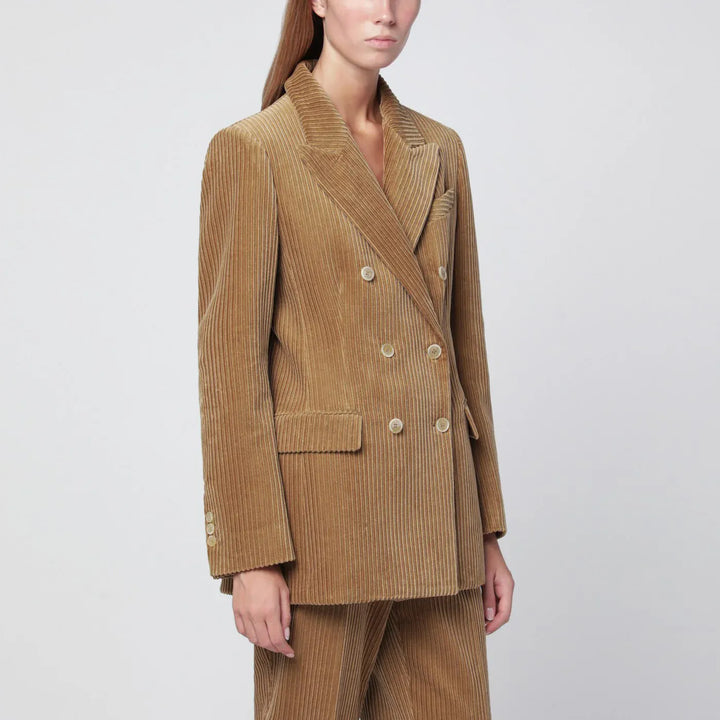 P.A.R.O.S.H. - Camel-coloured ribbed velvet jacket Brand Coats &amp; Jackets L