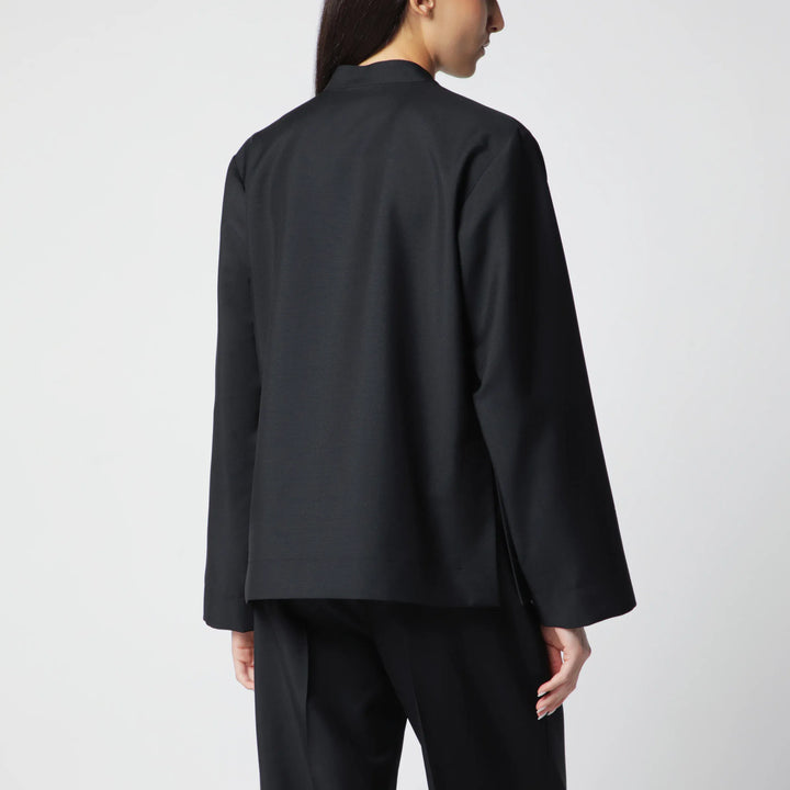 Róhe - Black Wool Jacket with Pankou Closure Brand Coats &amp; Jackets
