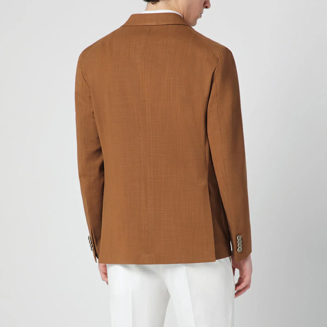 Tagliatore - Caramel double-breasted wool jacket Brand Coats &amp; Jackets