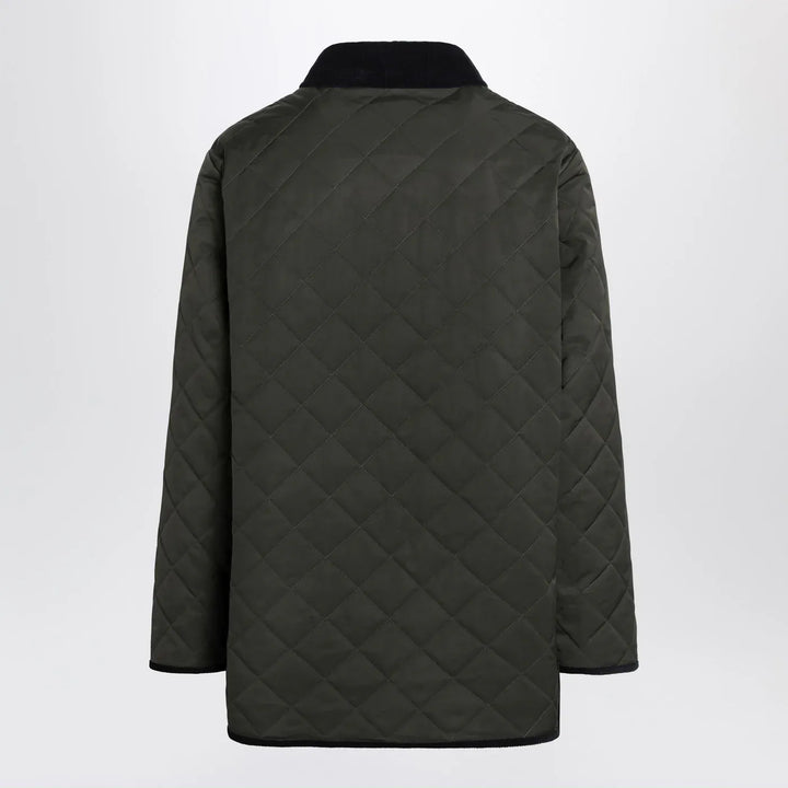 Valentino - Olive green quilted jacket with VLogo patch Brand Coats &amp; Jackets