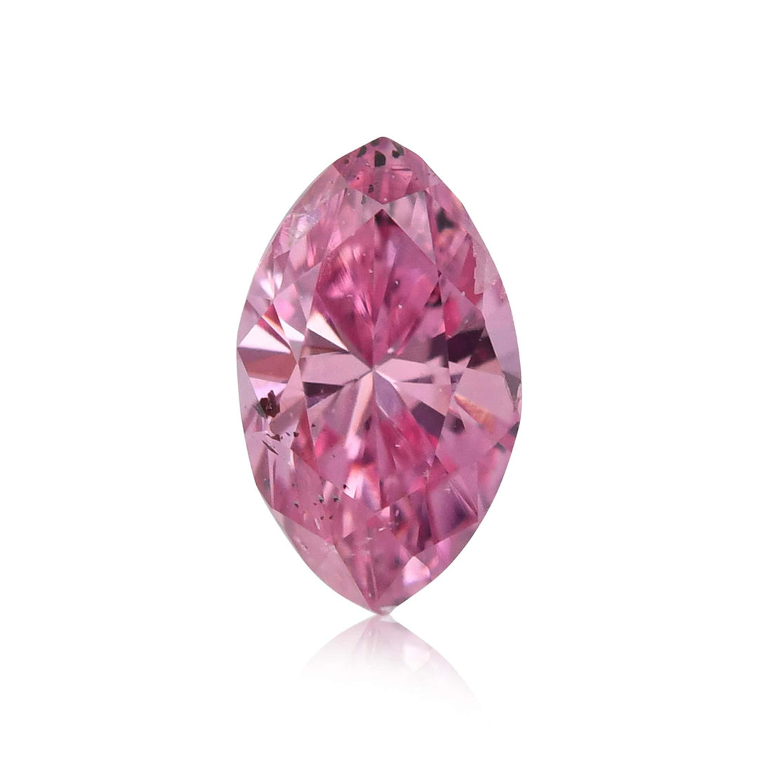 0.11 Carat Fancy Intense Purplish Pink Marquise Diamond (I1) GIA Brand Color Diamond