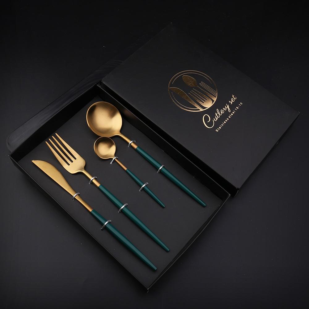 Canvas Cutlery Golden Spot Cutlery Set of 4 Pcs Gift Box Brand