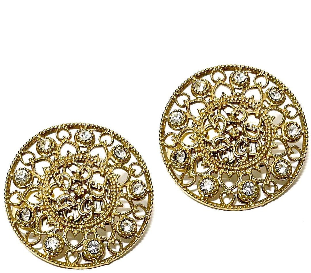 Giora Earrings Giora' Italian Filigrain Round Earrings Gold Plated Brand