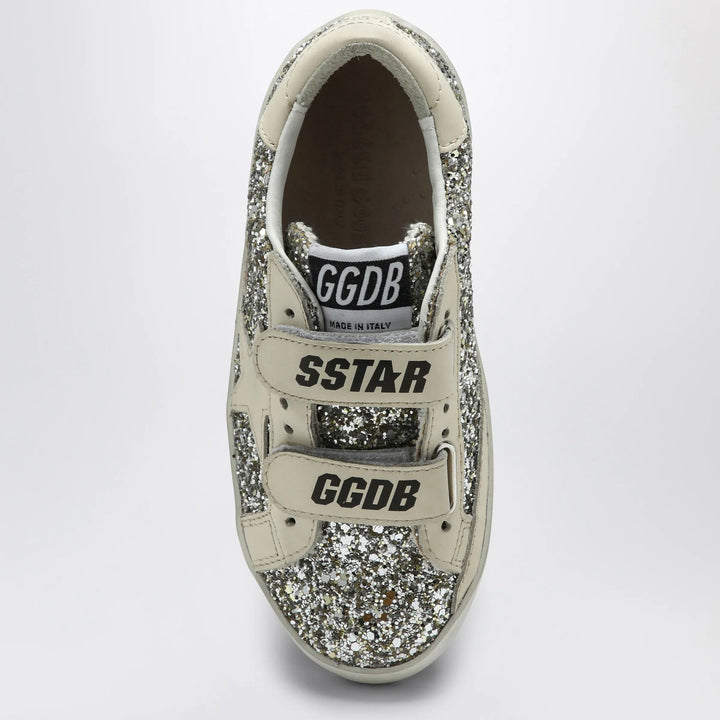 Golden Goose - Old School Sneakers in platinum/cream glitter Brand
