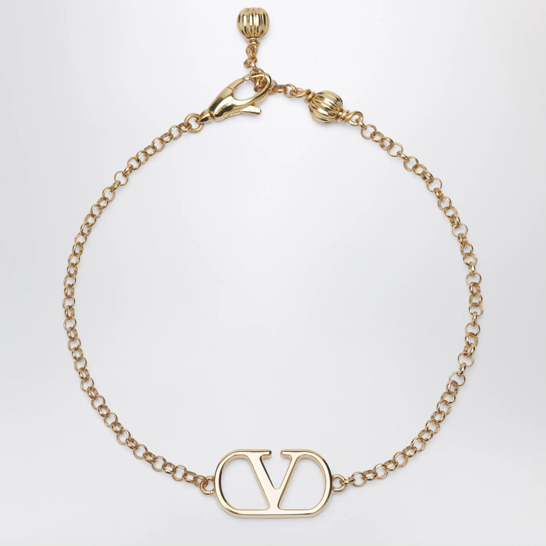 Valentino Garavani - VLogo Signature bracelet in gold-tone brass Brand Jewelry S