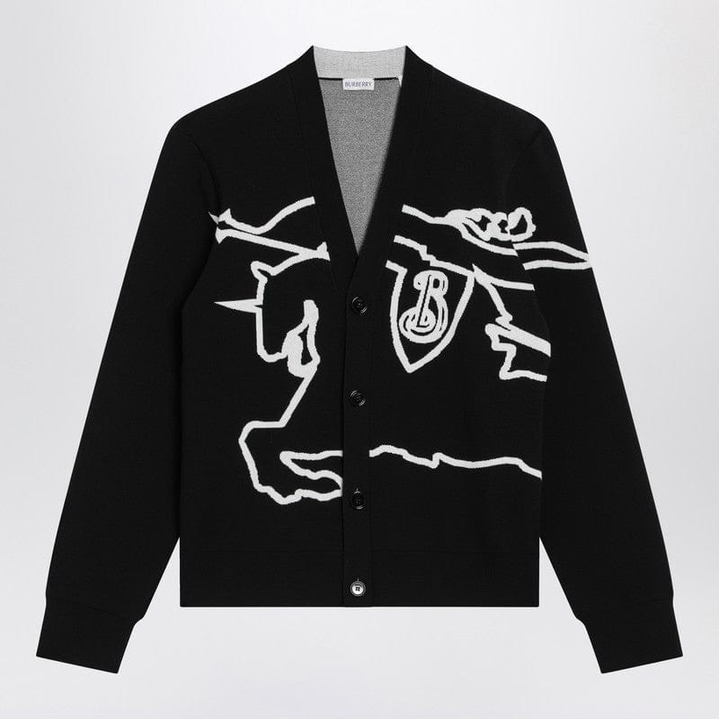 Burberry Knitwear XL Burberry Black/white chalk cardigan with EKD Burberry Black/white chalk cardigan with EKD Brand