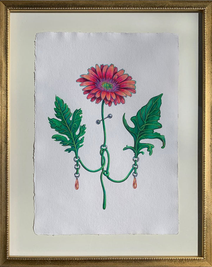 Silviya Neri Painting Silviya Neri Artist Gerbera Botanical Handmade Illustration Silviya Neri: Artist Gerbera Botanical Handmade Illustration Brand