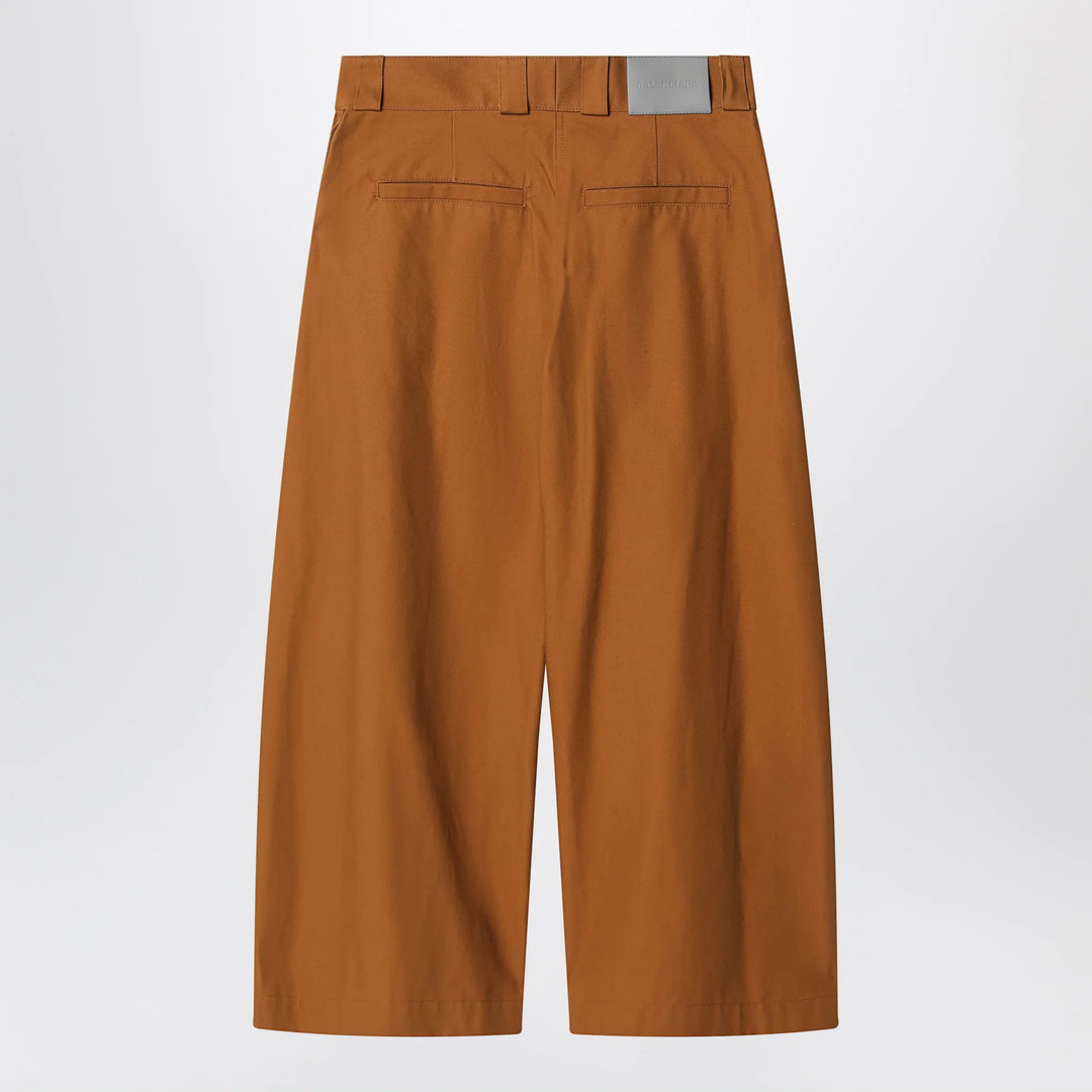 Balenciaga - Camel-colored cotton trousers Brand Pants
