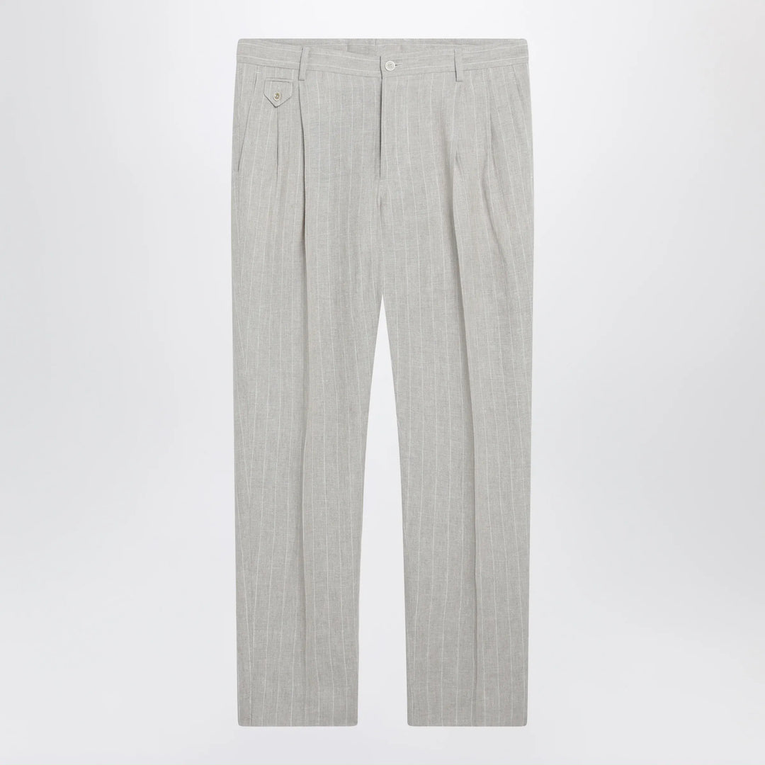 Dolce&amp;Gabbana - Pinstripe linen tailored trousers Brand Pants 48 IT