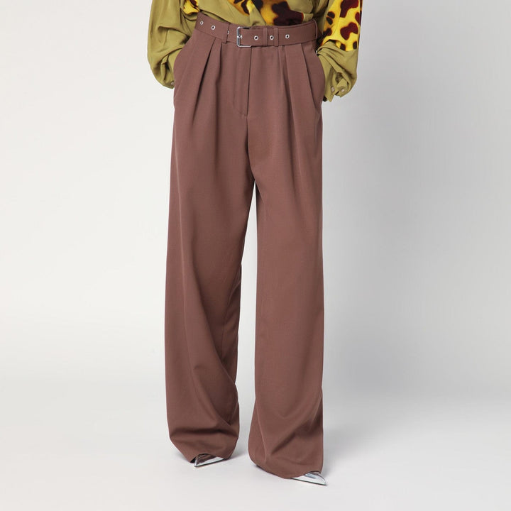 Pants 40  FR Dries Van Noten - Wide taupe cotton trousers Brand