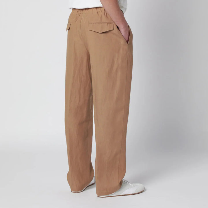 Lardini - Camel linen trousers Brand Pants