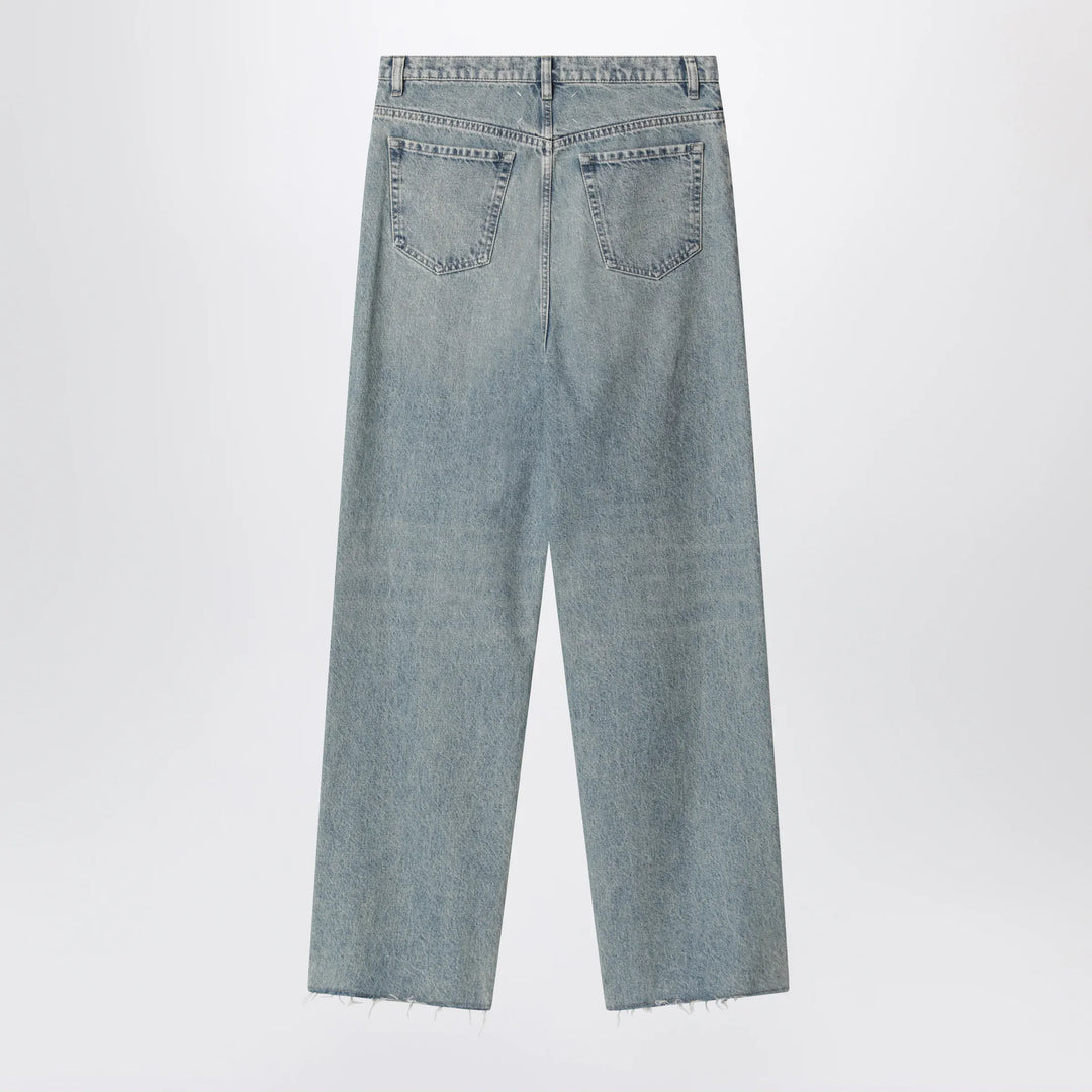 Maison Margiela - Wide-leg jeans in cotton in ice blue Brand Pants