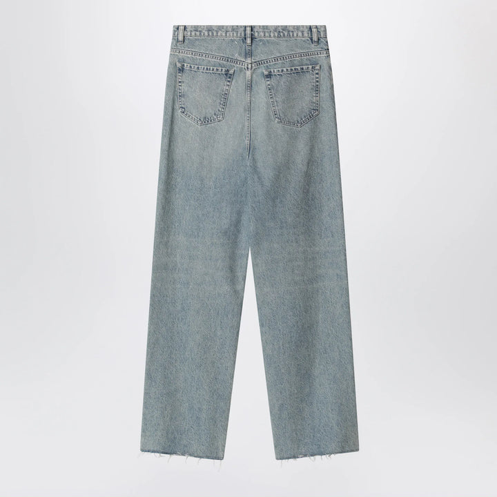Maison Margiela - Wide-leg jeans in cotton in ice blue Brand Pants