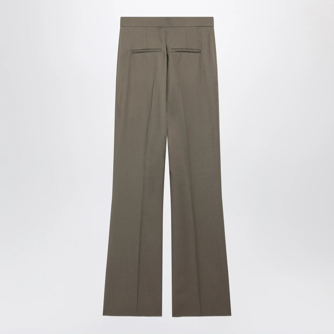 Max Mara - Camel Wool Gabardine Trousers Brand Pants