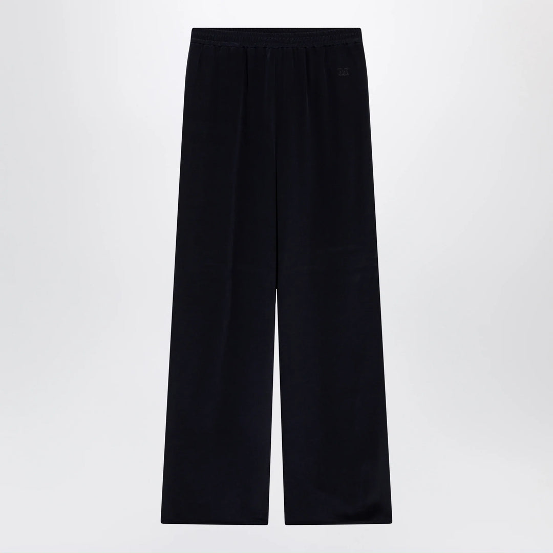Max Mara - Navy blue silk relaxed trousers Brand Pants 44  IT