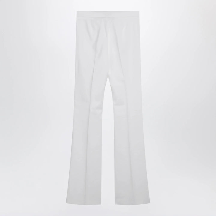 Max Mara - Optical white slim trousers in crêpe canvas Brand Pants