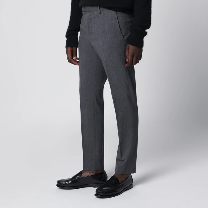 PT Torino - Dieci trousers in anthracite grey wool blend Brand Pants