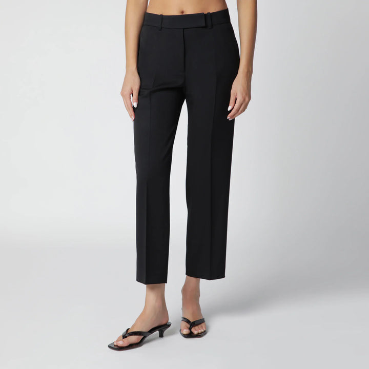 Róhe - Black Mies Cigarette-Leg Trousers Brand Pants 34  FR