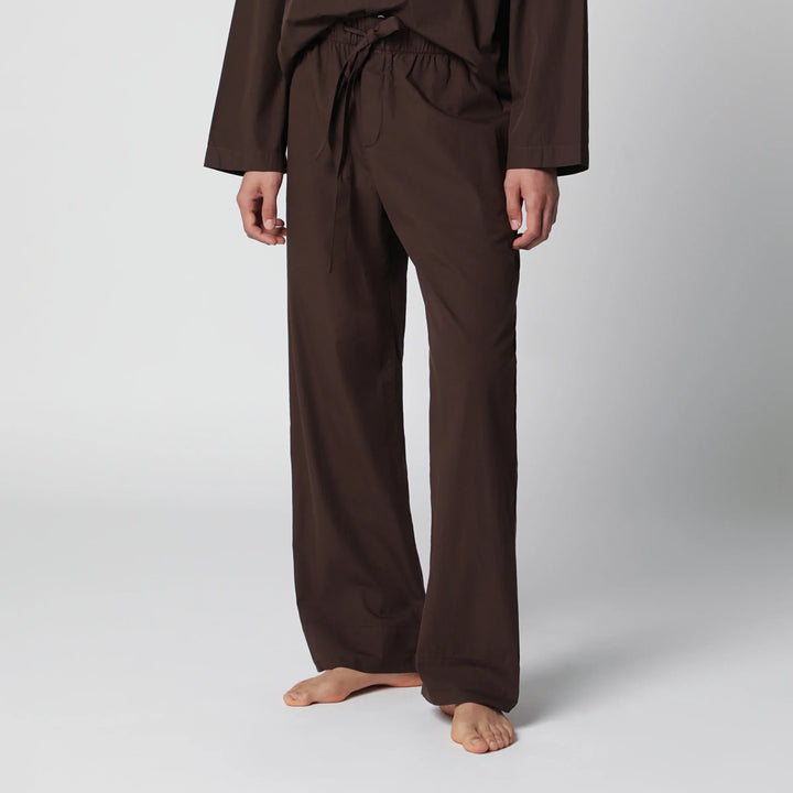 Tekla - Brown cotton pajama trousers Brand Pants
