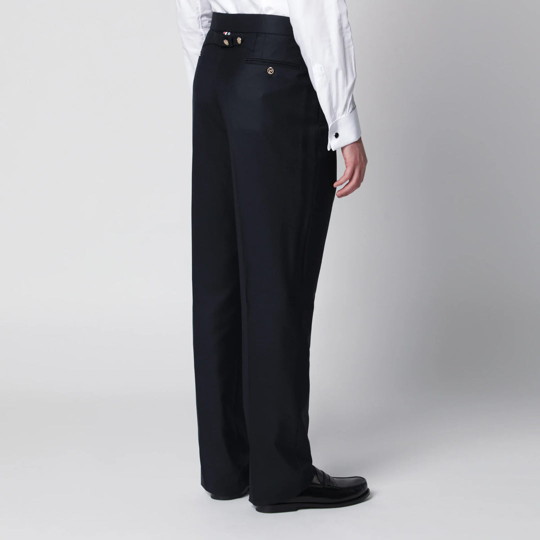 Thom Browne - Navy blue wool trousers Brand Pants