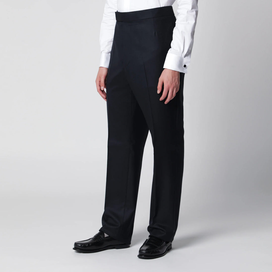 Thom Browne - Navy blue wool trousers Brand Pants