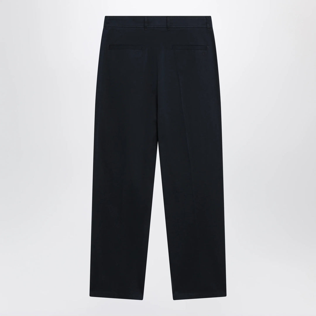 Valentino - Navy blue cotton trousers Brand Pants