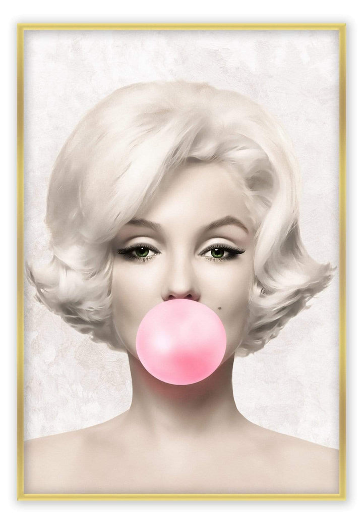 Canvas Print Small		50x70cm / Gold Marilyn bubble Marilyn bubble Wall Art : Ready to hang framed artwork. Brand