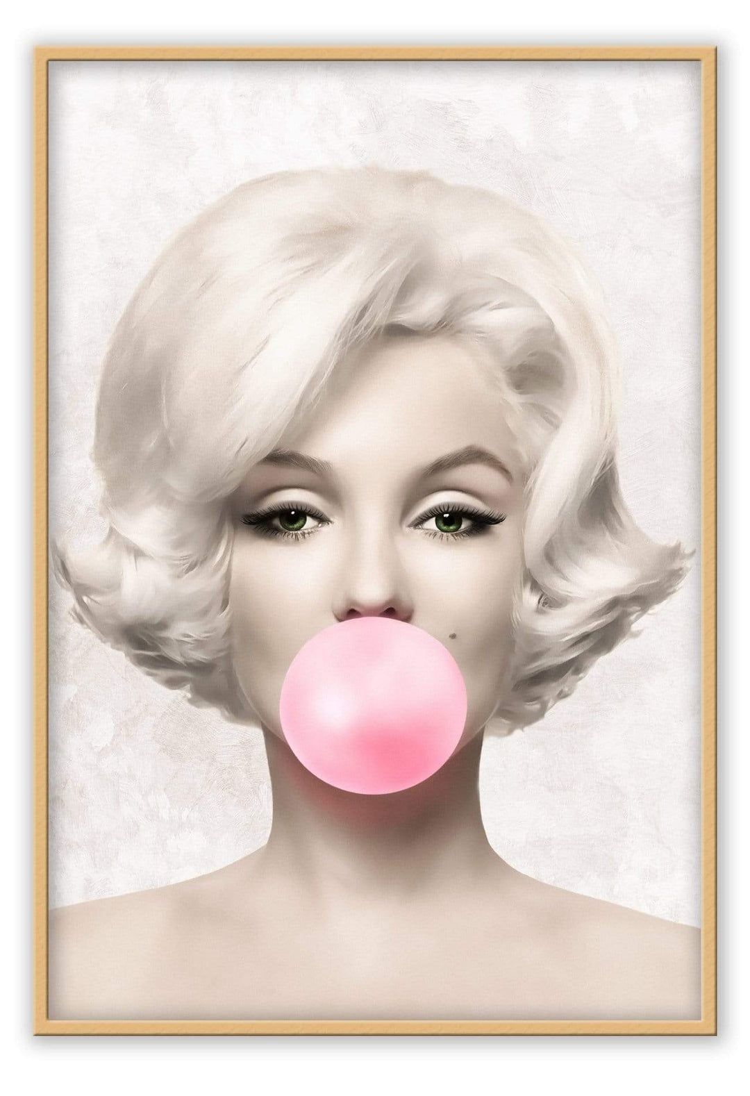 Canvas Print Small		50x70cm / Oak Marilyn bubble Marilyn bubble Wall Art : Ready to hang framed artwork. Brand