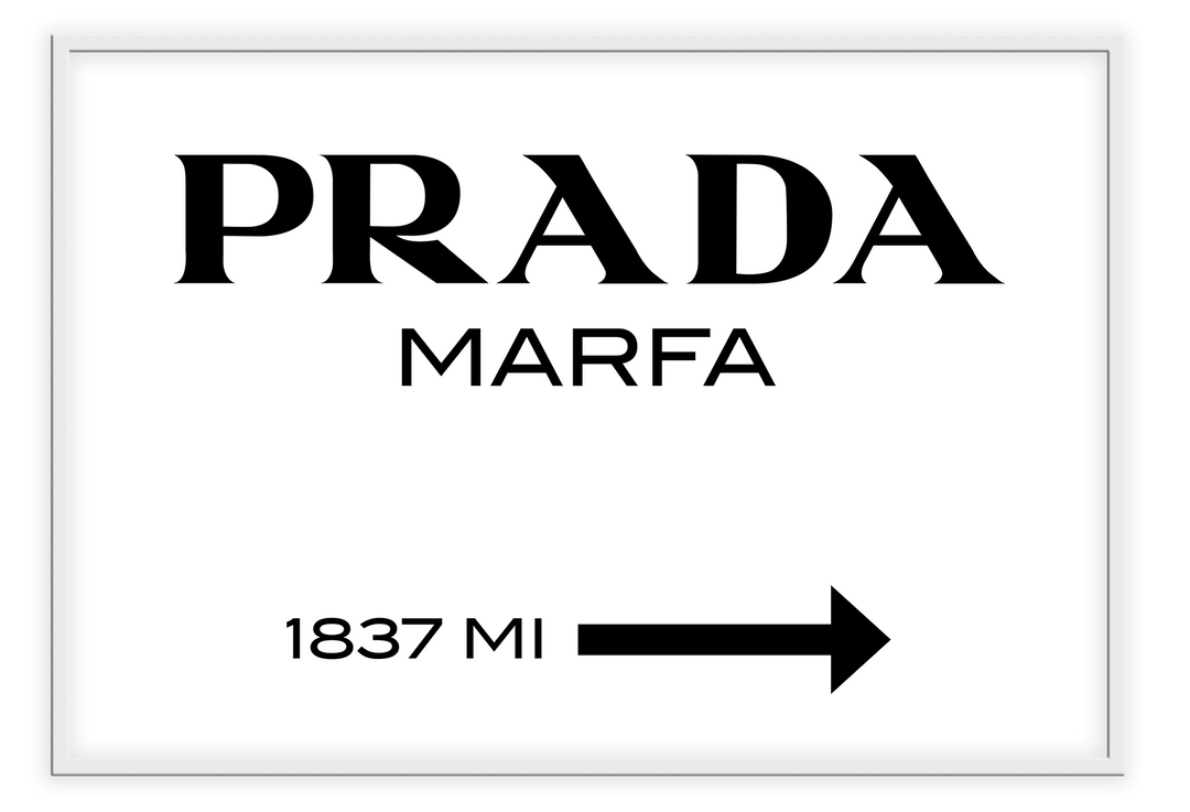 Canvas Print 50x70cm / White Prada Marfa White Prada Marfa White Wall Art : Ready to hang framed artwork. Brand