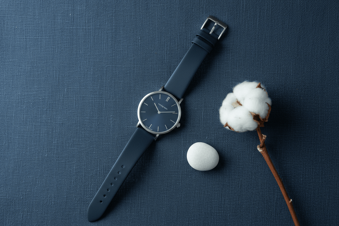 Nordgreen Native 32mm Navy Vegan Leather Strap Watch Brand Quartz Watches