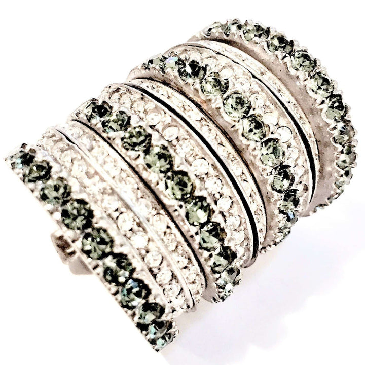 Giora Ring Giora Multiple Ring in Bronze With White and Green Swarovski Crystals Brand