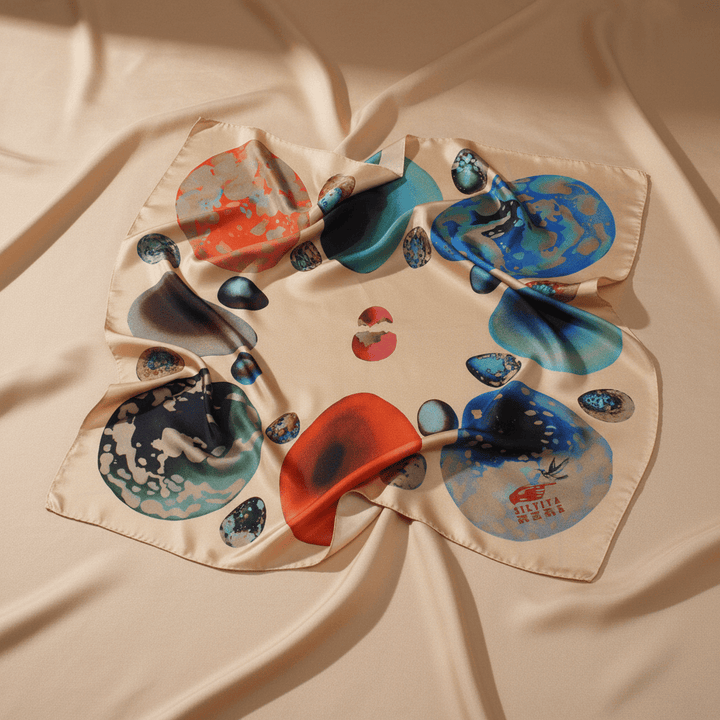 Eggs Silk Scarf By Silviya Neri Brand Scarves