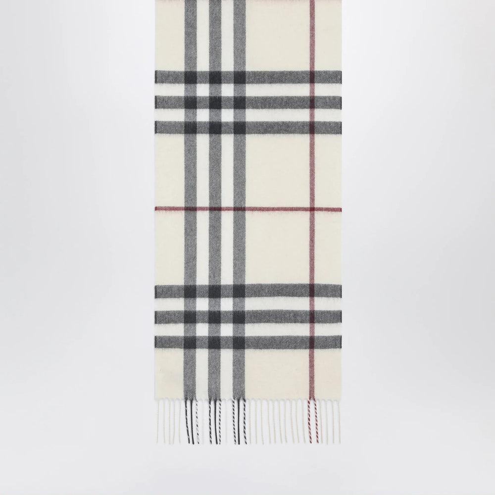 Burberry - Check cashmere scarf in stone Brand Scarves & Shawls U
