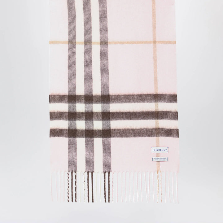 Burberry - Pink cashmere scarf with a checked pattern Brand Scarves &amp; Shawls U