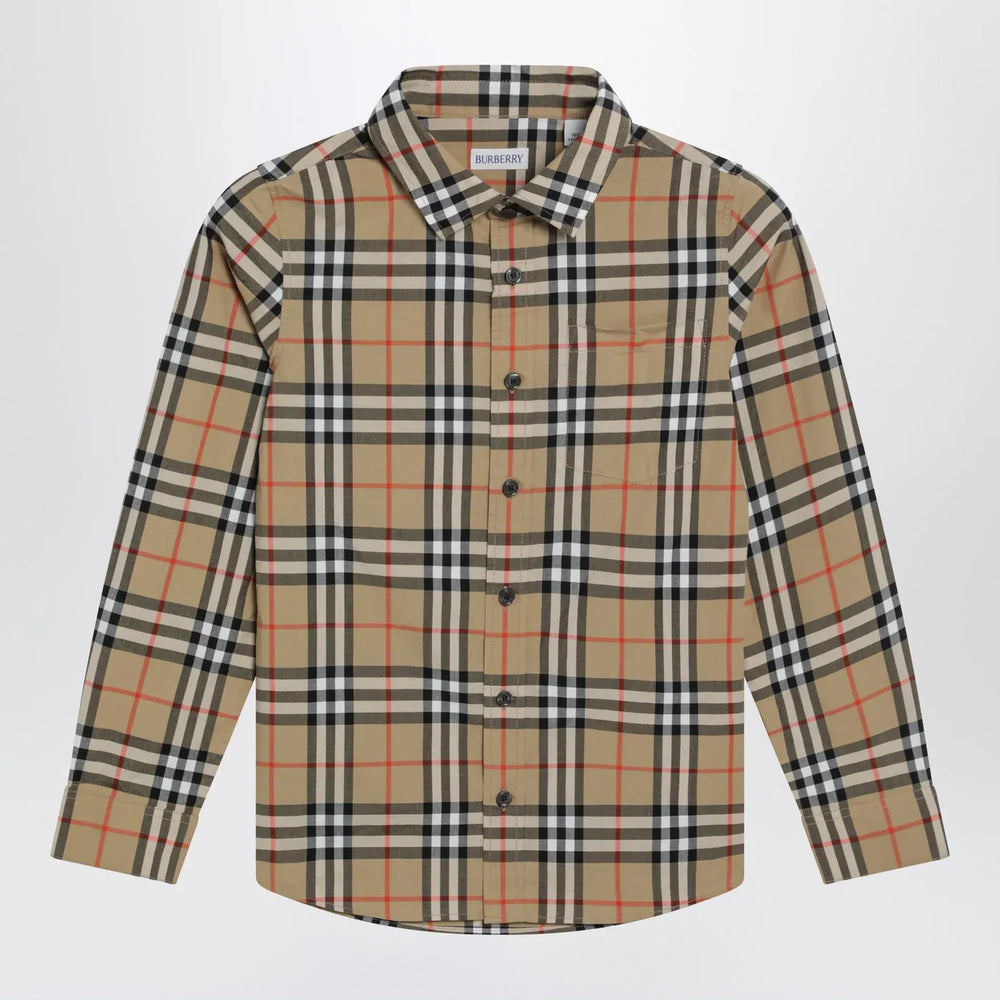 Burberry - Cotton shirt with Check motif Brand Shirt 8