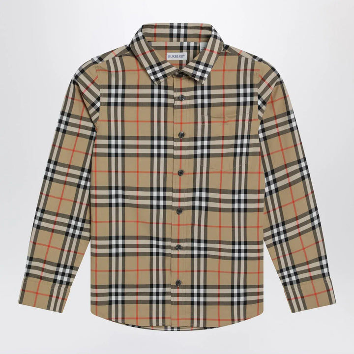 Burberry - Cotton shirt with Check motif Brand Shirt 8