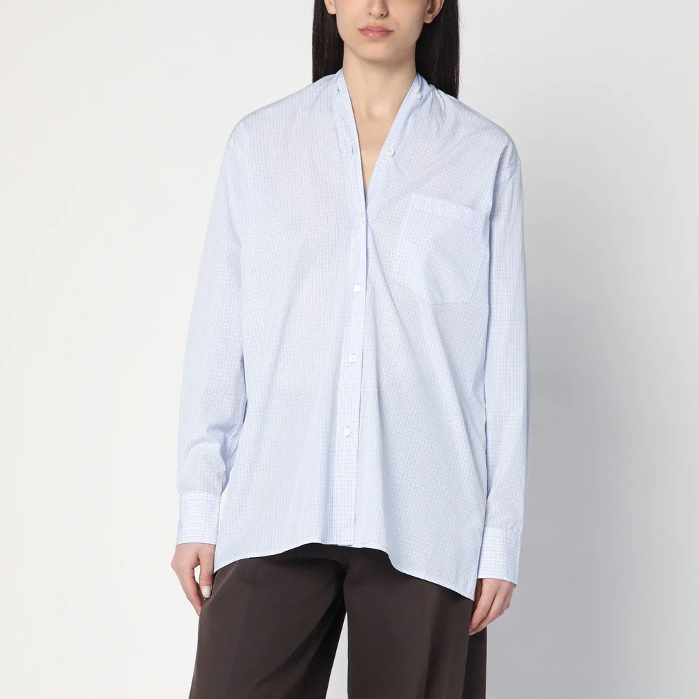 6397 - Light blue checkered cotton shirt Brand Shirts & Tops L