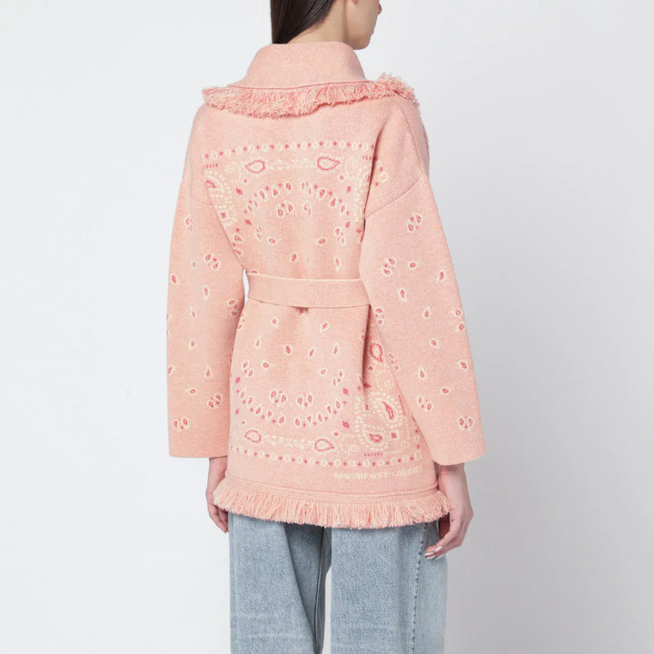 Alanui - Salmon pink paisley cardigan Brand Shirts &amp; Tops