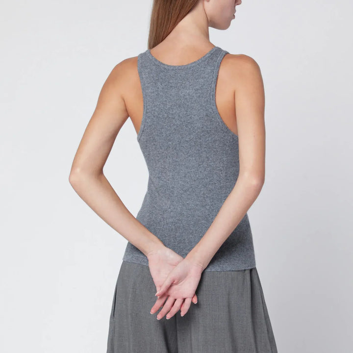 ALMADA LABEL - Luna top in grey wool and cashmere Brand Shirts &amp; Tops