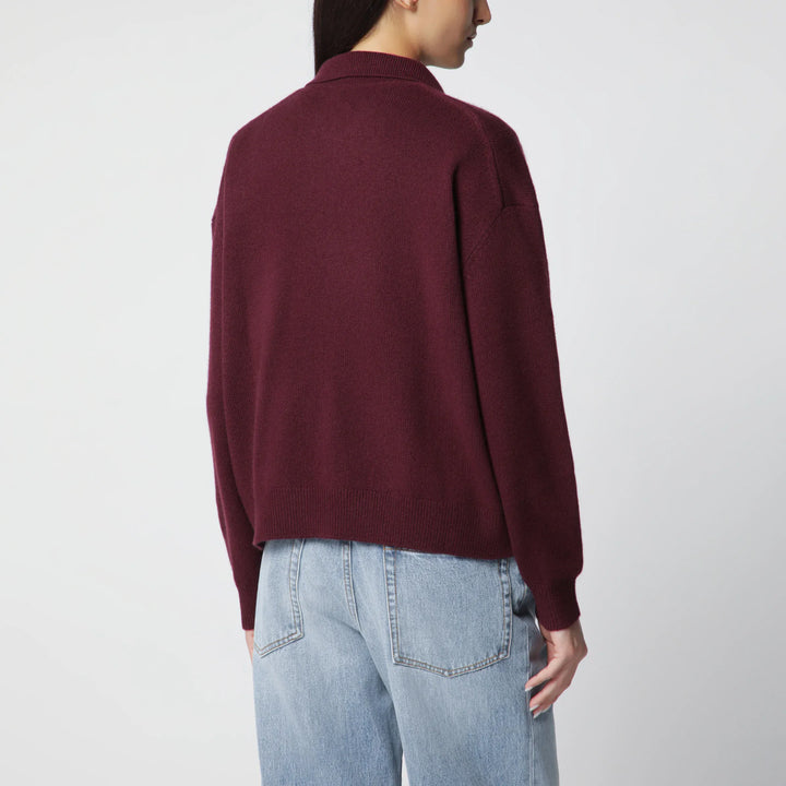 ANINE BING - Burgundy cashmere polo sweater Brand Shirts &amp; Tops