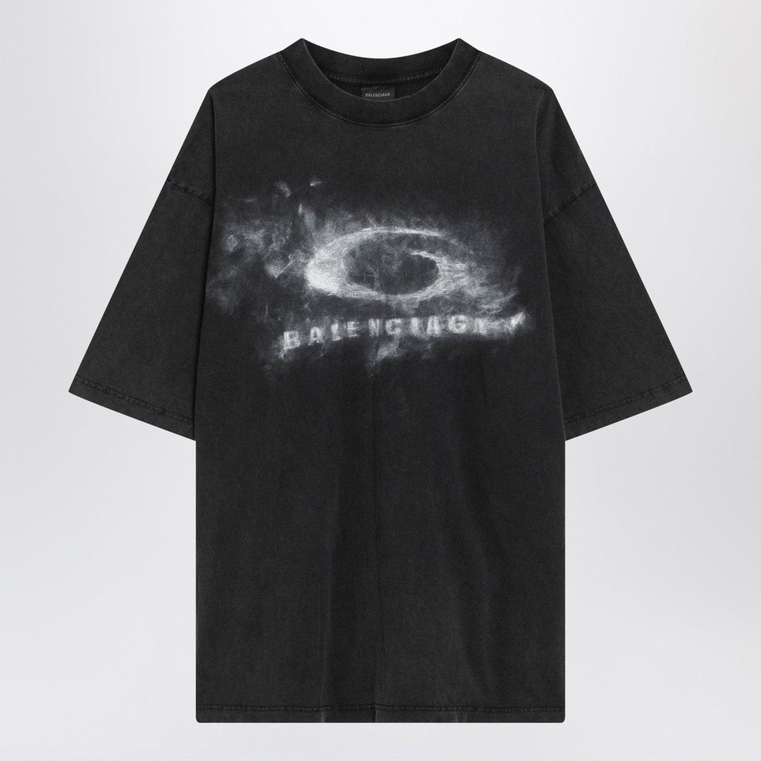 Shirts &amp; Tops Balenciaga - Black faded Crayon Loop oversize T-shirt Brand