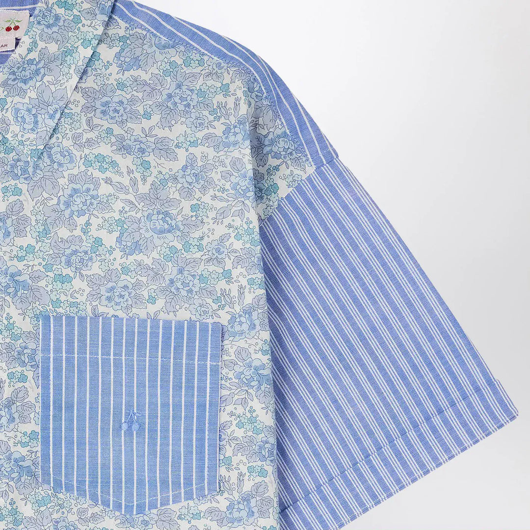 Bonpoint - Elyas patchwork light blue shirt Brand Shirts &amp; Tops 12Y