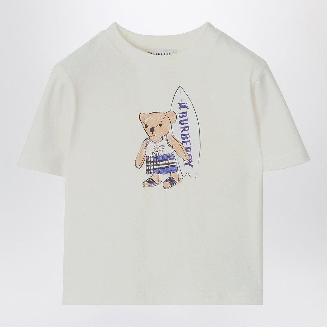 Shirts & Tops Burberry - White T-shirt with surfing teddy bear Brand