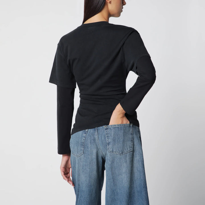 Courrèges - Black double-sleeve T-shirt Brand Shirts &amp; Tops