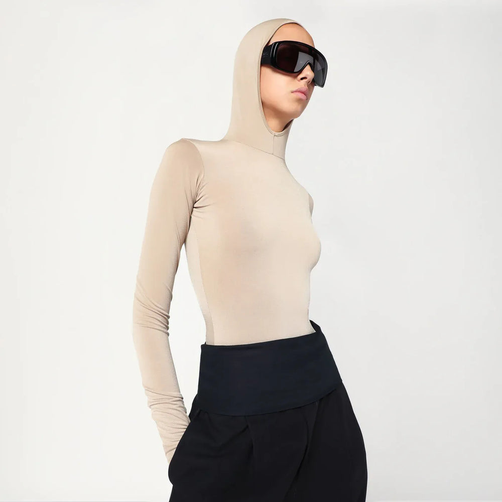 DARKPARK - Billie hooded top in flesh colour Brand Shirts & Tops L